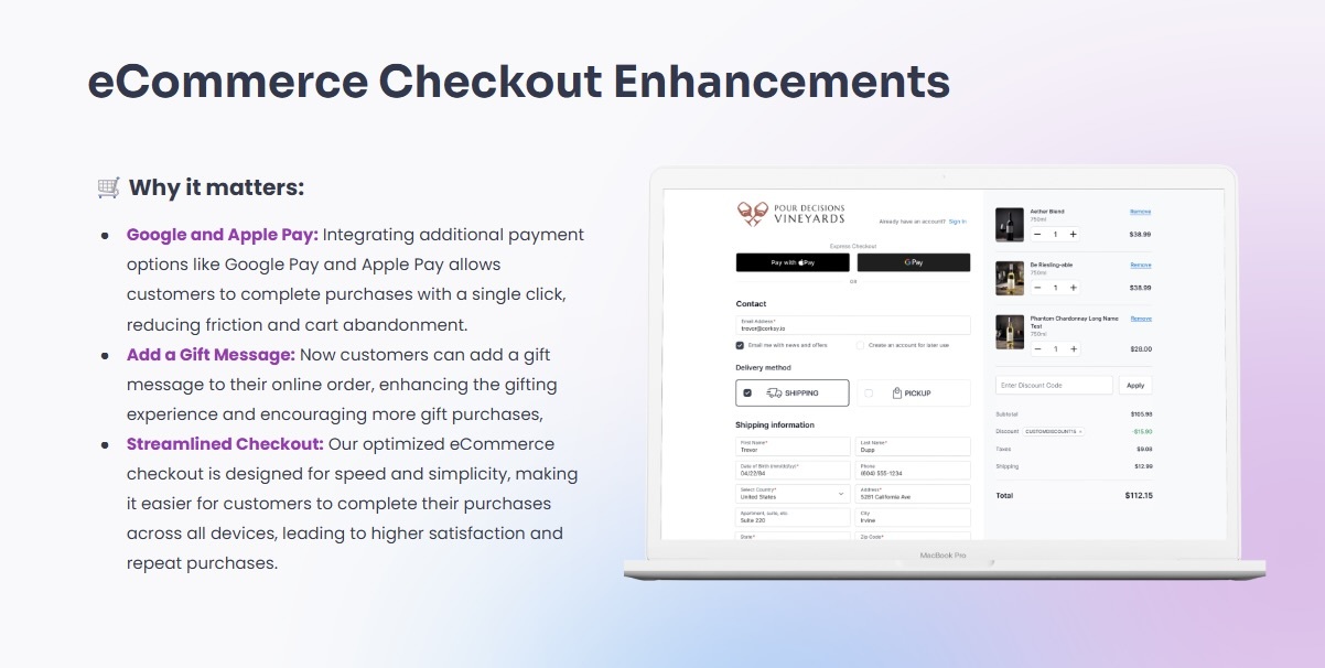 corksy ecommerce checkout enhancements